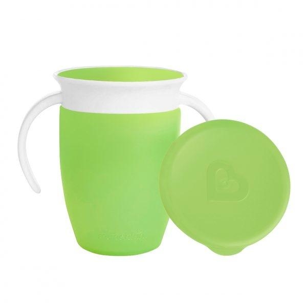 MUNCHKIN Miracle 360º Trainer Cup 7oz With Lid 1pk – Green