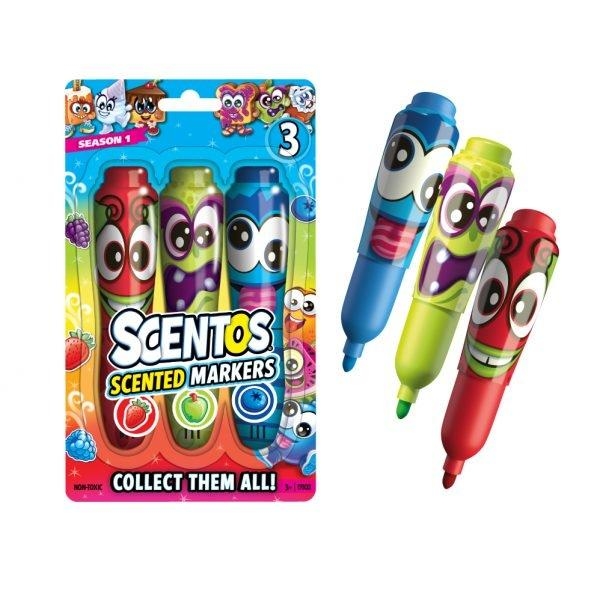 SCENTOS Scented Bullet Tip Markers 3ct – Red, Green, Blue