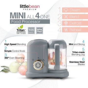 LITTLE BEAN PREMIUM Mini All-4-One Food Processor