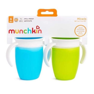MUNCHKIN Miracle Trainer Cup 7oz Blue &amp; Green – 2pk