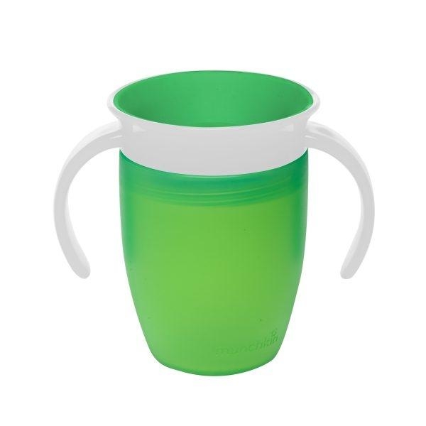 MUNCHKIN Miracle 360º Trainer Cup 7oz With Lid 1pk – Green